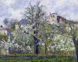 The Vegetable Garden with Trees in Blossom, Spring, Pontoise by Camille Pissarro