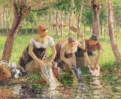 The Washerwomen by Camille Pissarro