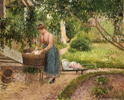 Washerwoman at Eragny by Camille Pissarro