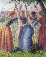 Women Planting Peasticks by Camille Pissarro