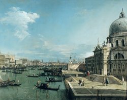 The Entrance to the Grand Canal and the church of Santa Maria della Salute by Canaletto