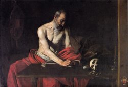 St Jerome Writing 1607 by Caravaggio