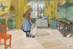 The Kitchen From A Home Series by Carl Larsson