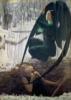 The Death and the Gravedigger by Carlos Schwabe