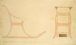 Chair for a Sleigh (pen with Reddish W/c on Paper) by Caspar David Friedrich