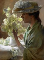 Lady with a Bouquet by Charles Courtney Curran