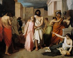 Oedipus And Antigone Or The Plague Of Thebes by Charles Francois Jalabert
