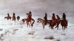 'Lost in a Snow Storm - We Are Friends' by Charles Marion Russell