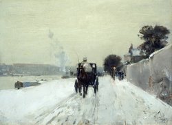 Along The Seine, Winter by Childe Hassam