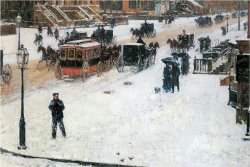 Fifth Avenue in Winter by Childe Hassam