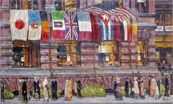 Hassam Allied Flags 1917 by Childe Hassam