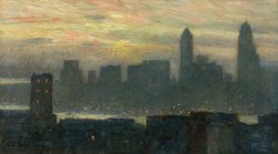 Manhattans Misty Sunset by Childe Hassam
