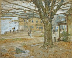 November Cos Cob Pastel on Prepared Tan Board 1902 by Childe Hassam