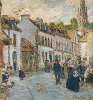 Street in Pont Aven by Childe Hassam