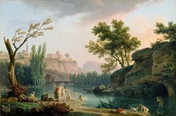 Summer Evening, Landscape in Italy by Claude Joseph Vernet