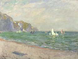 Boats below the Cliffs at Pourville by Claude Monet