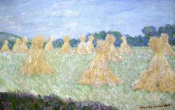 Haystacks The young Ladies of Giverny Sun Effect by Claude Monet