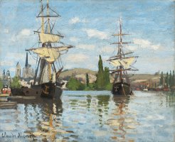 Ships Riding On The Seine At Rouen by Claude Monet
