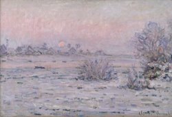 Snowy Landscape at Twilight by Claude Monet