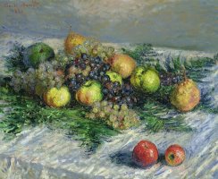 Still Life With Pears And Grapes by Claude Monet