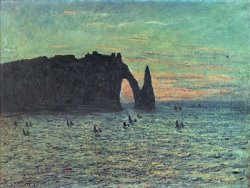 The Hollow Needle at Etretat by Claude Monet