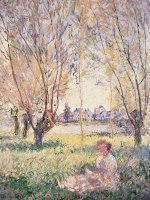 Woman Seated Under The Willows by Claude Monet