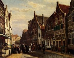 De Wijdstraat Te Oudewater Bij Zomer by Cornelis Springer