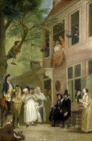 Misled: The Ambassador of The Rascals Exposes Himself From The Window of 't Bokki Tavern in The Haarlemmerhout by Cornelis Troost