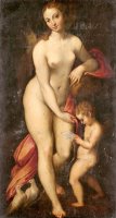 Venus And Cupid by Correggio