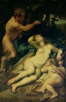Venus, Satyr And Cupid by Correggio