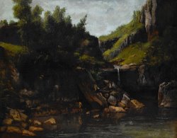Cascade in a Rocky Landscape by Courbet, Gustave