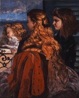 Three Young Englishwomen by a Window by Courbet, Gustave