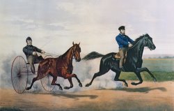 Flora Temple And Lancet Racing On The Centreville Course by Currier and Ives