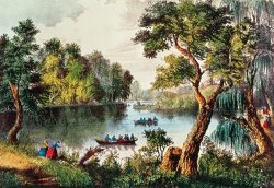 Mill Cove Lake by Currier and Ives