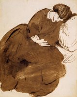 Portrait of Jane Morris Asleep on a Sofa by Dante Gabriel Rossetti