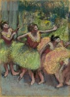 Dancers in Green And Yellow (danseuses Vertes Et Jaunes) by Edgar Degas