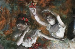 Detail of Ballerinas From The Rehearsal by Edgar Degas