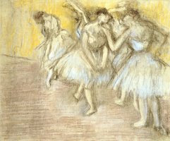 Five Dancers on Stage by Edgar Degas