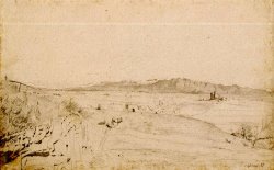 Roman Landscape (probably Facing Monte Lepini, Beyond The Town of Velletri) by Edgar Degas