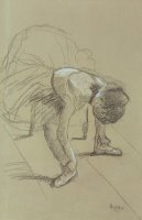Seated Dancer Adjusting Her Shoes by Edgar Degas