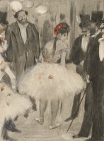 Virginie Being Admired While The Marquis Cavalcanti Looks on by Edgar Degas