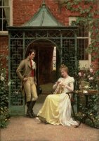 On the Threshold by Edmund Blair Leighton