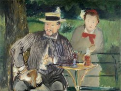 Portrait D'ernest Hoschede Et Sa Fille Marthe by Edouard Manet