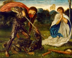 The Fight: St George Kills The Dragon VI by Edward Burne Jones