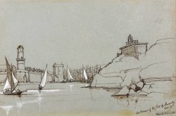 Entrance to The Port of Marseilles by Edward Lear