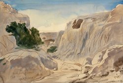 Rocky Valley of Mosta, Malta, 2 15 P.m. (april 3, 1866) by Edward Lear