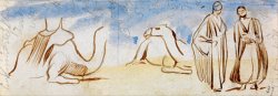 Studies of Camels And Egyptian Men by Edward Lear