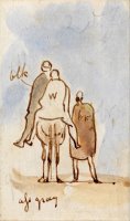 Study of Figures And a Camel by Edward Lear