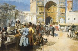 An Openair Restaurant, Lahore by Edwin Lord Weeks