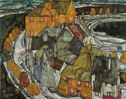 Crescent of Houses II (island Town) by Egon Schiele